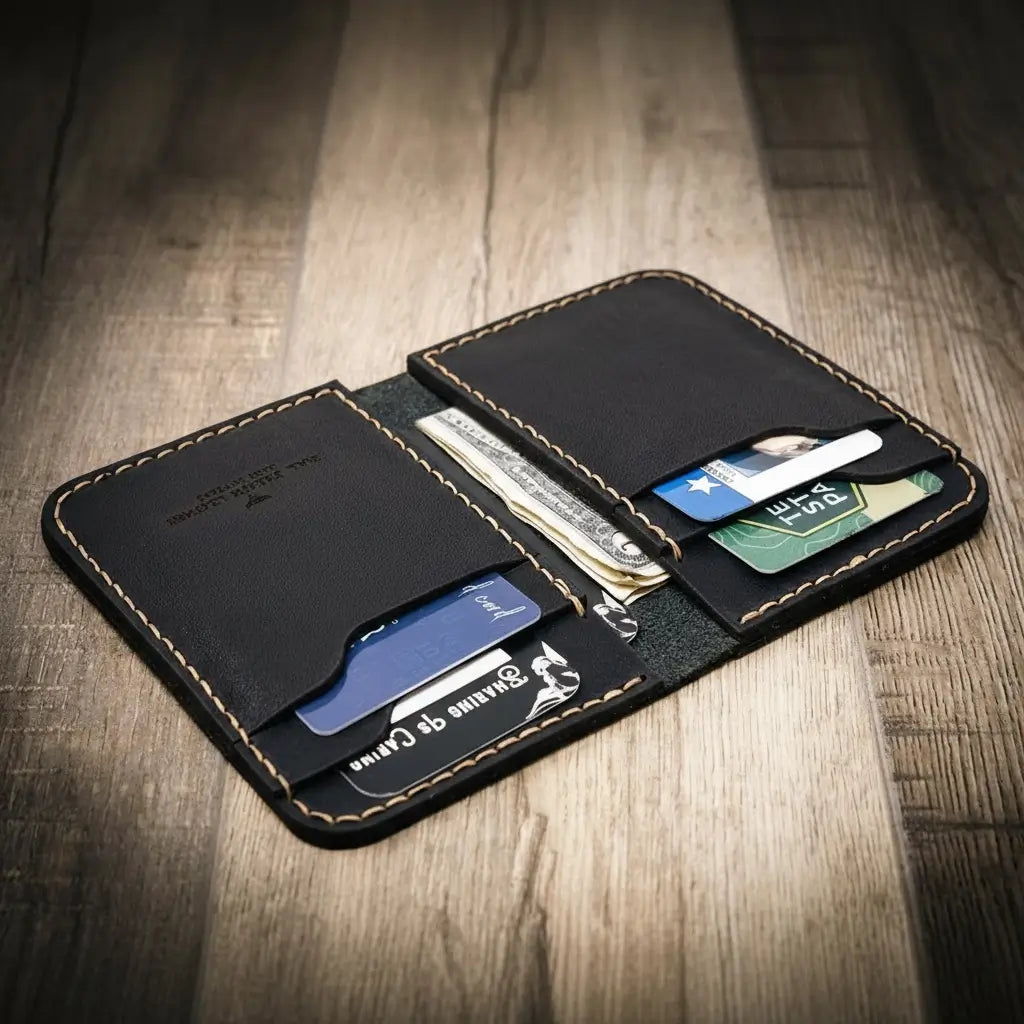 Western Vertical Wallet - Black