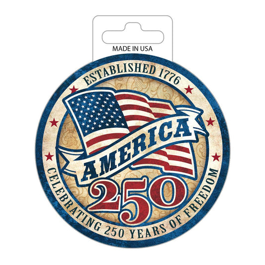 Sticker - America 250 Flag Round