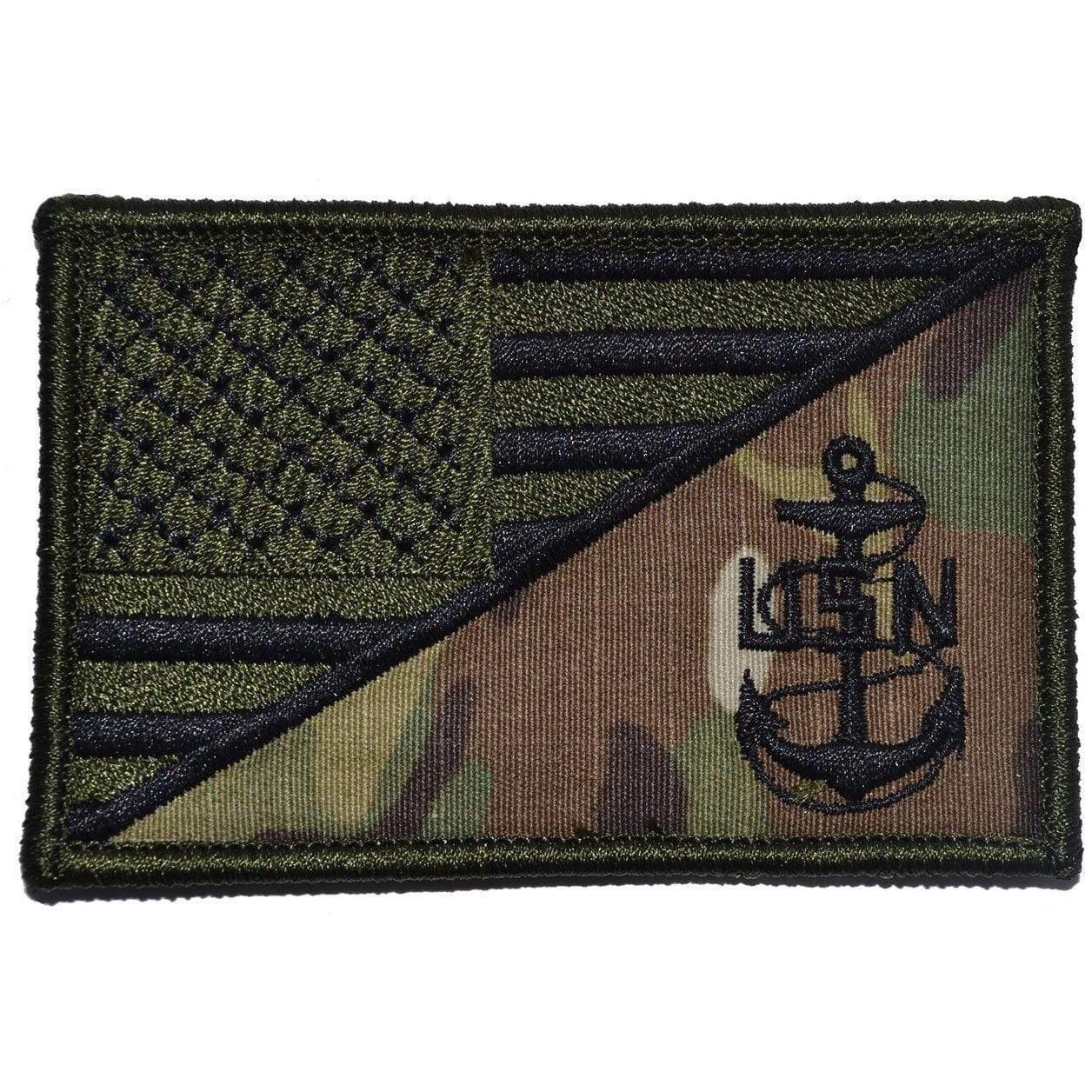 Navy Chief Petty Officer Anchor USA Flag - 2.25x3.5 Patch