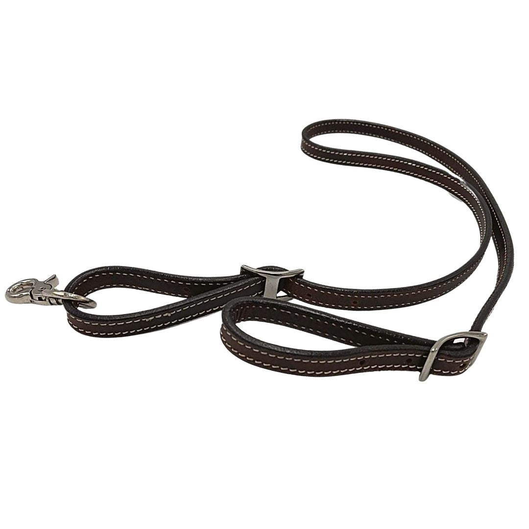 Dark Leather Stitched Tiedown