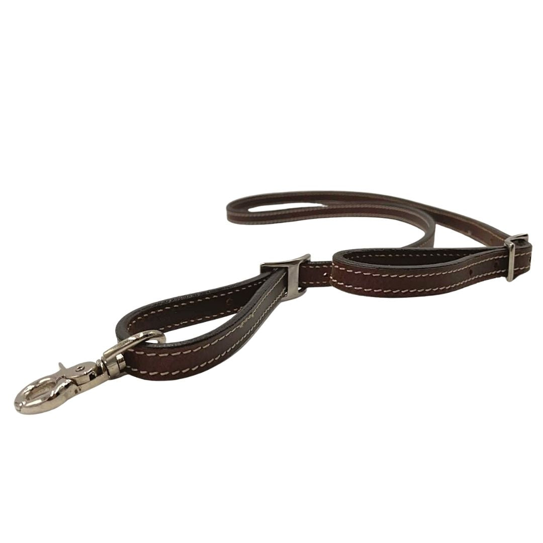 Dark Leather Stitched Tiedown