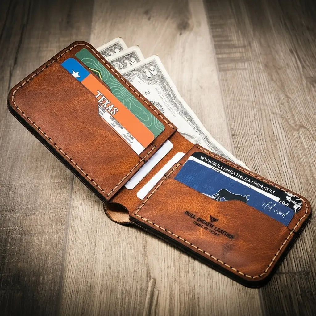 Western Bifold Wallet -  Chestnut Brown