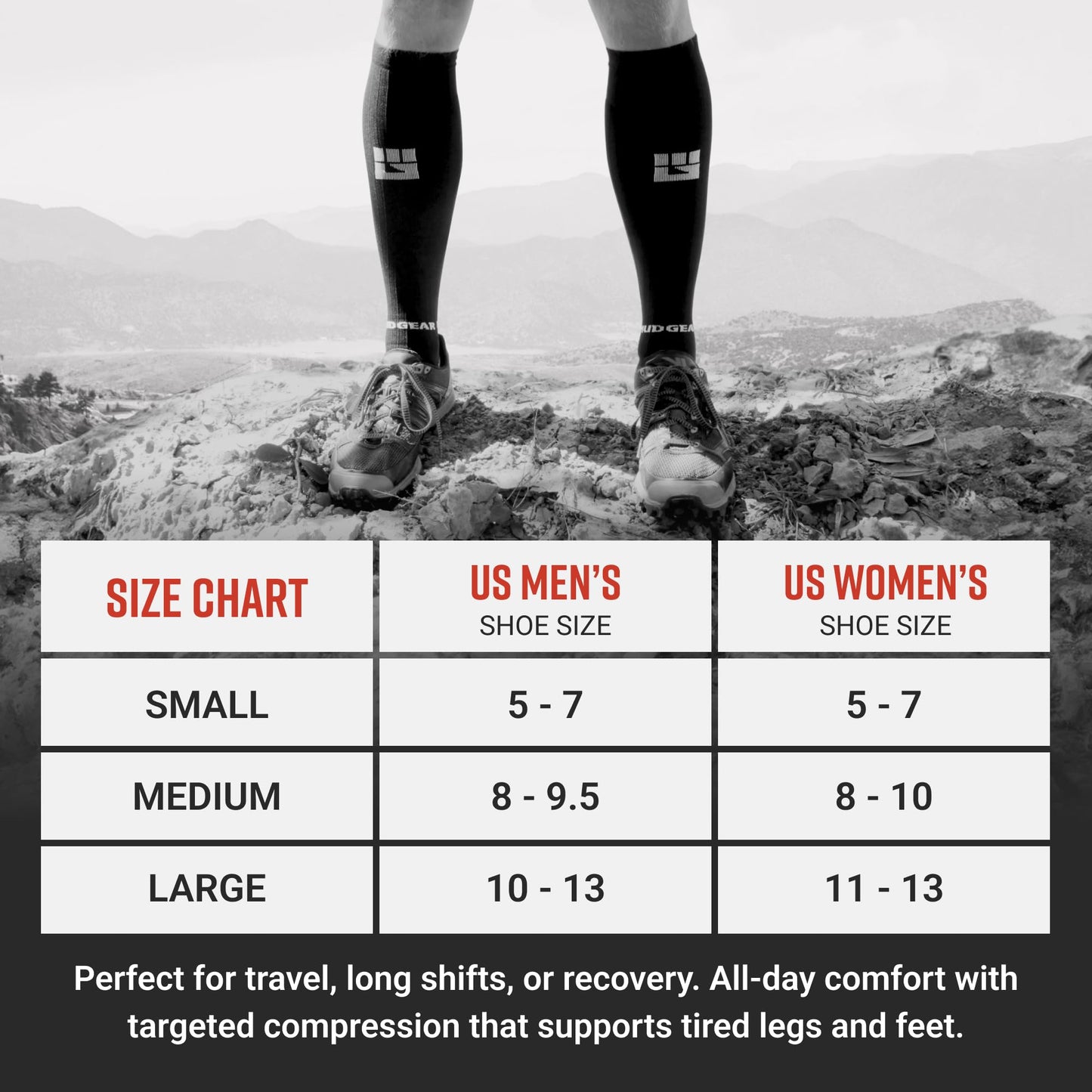 Tall Compression Socks (Black/Orange)