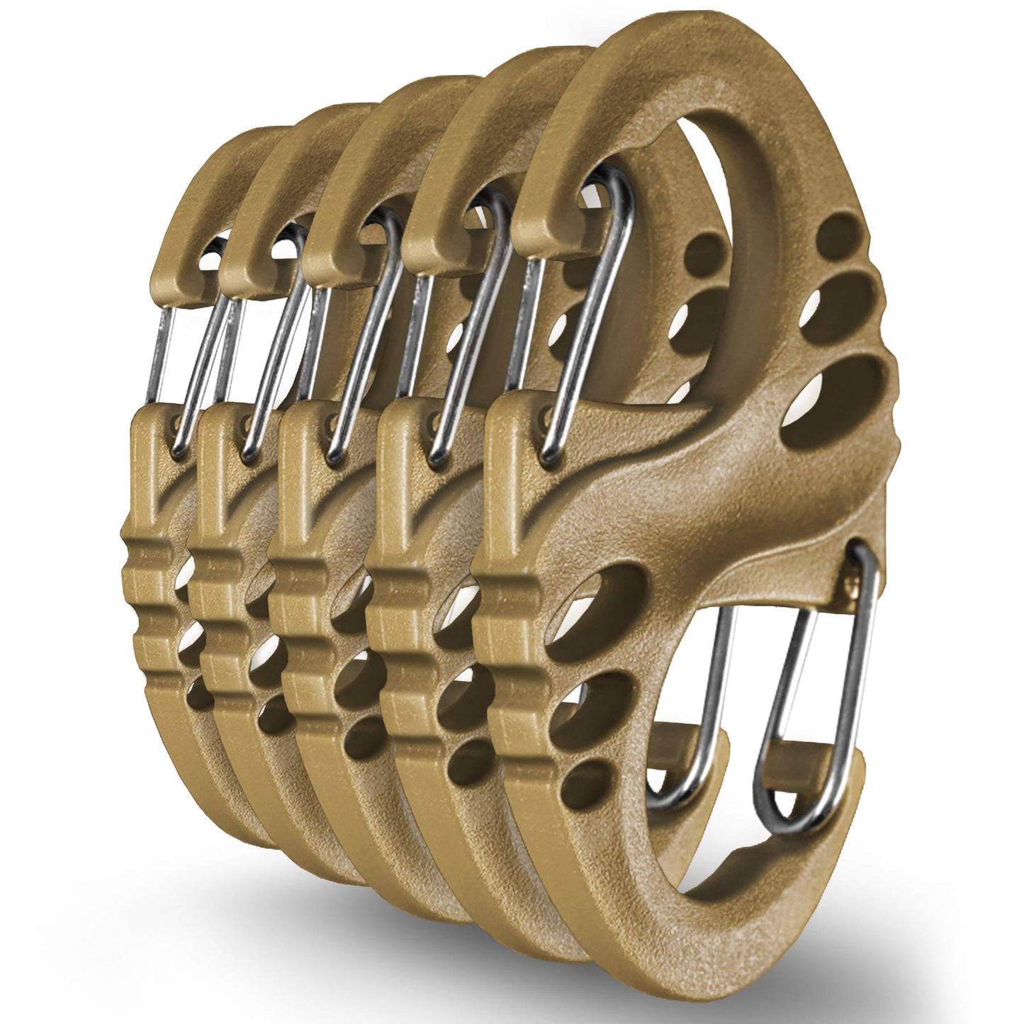 M-Tac Plastic S-Binner Carabiners - (Set of 5)