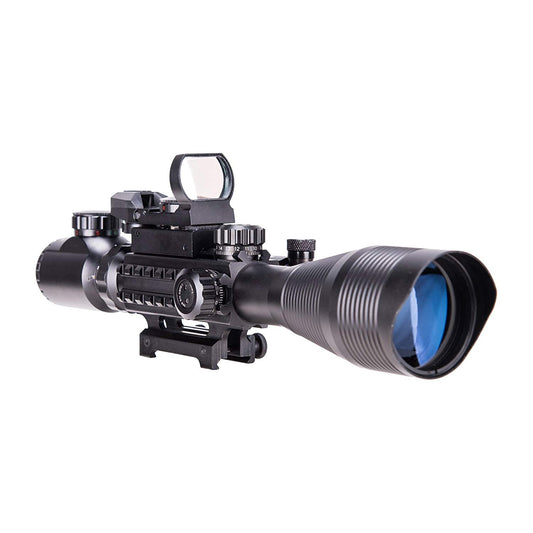 Pinty Nova 3-in-1 4-12x50 SFP Rifle Scope Combo, Green Laser