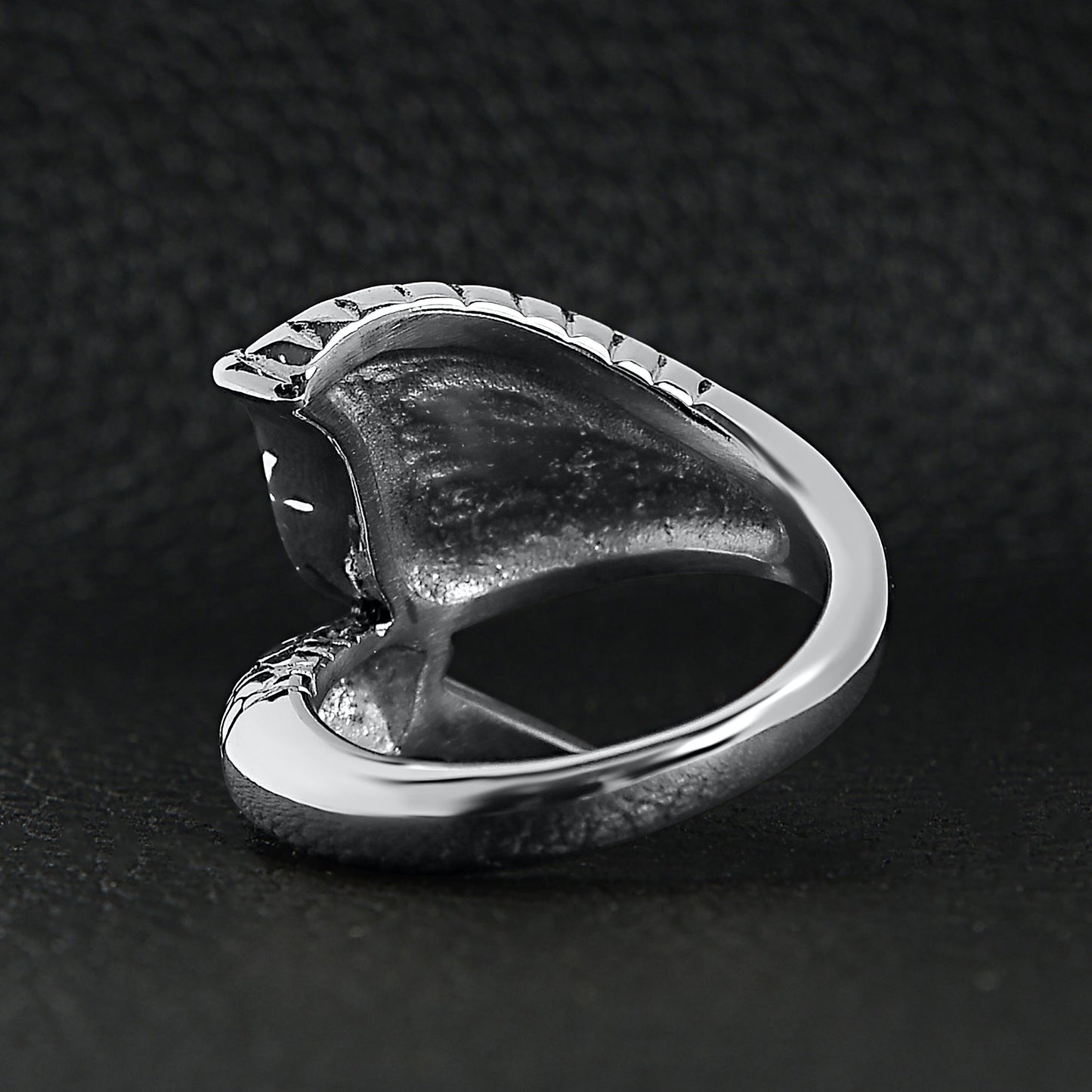 Stainless Steel Dragon Claw & Angel Wing Ring