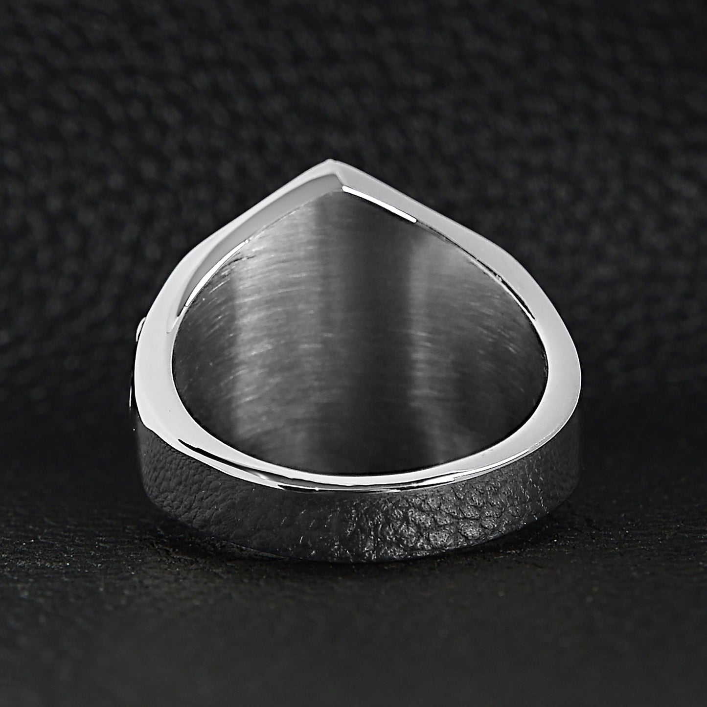 Stainless Steel "1%er" With Skull Accents Signet Ring