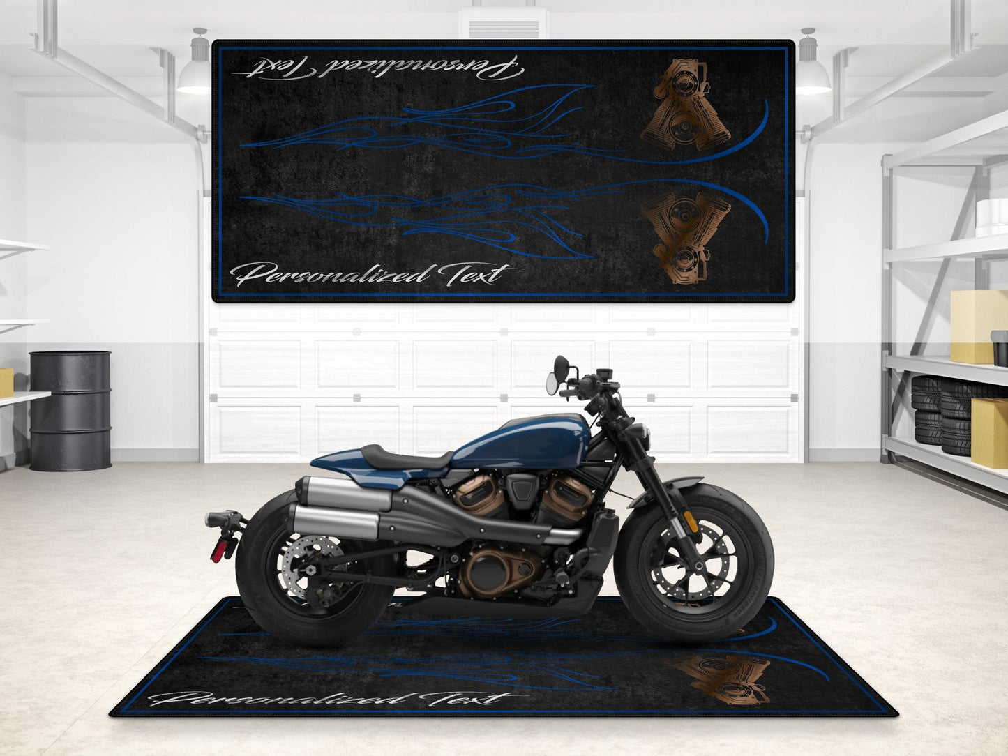 MPM Motorcycle Mat for Cruiser Motorcycle "King of the V-Twins" - MM7302