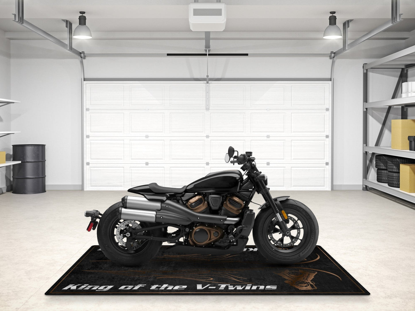 MPM Motorcycle Mat for Cruiser Motorcycle "King of the V-Twins" - MM7302