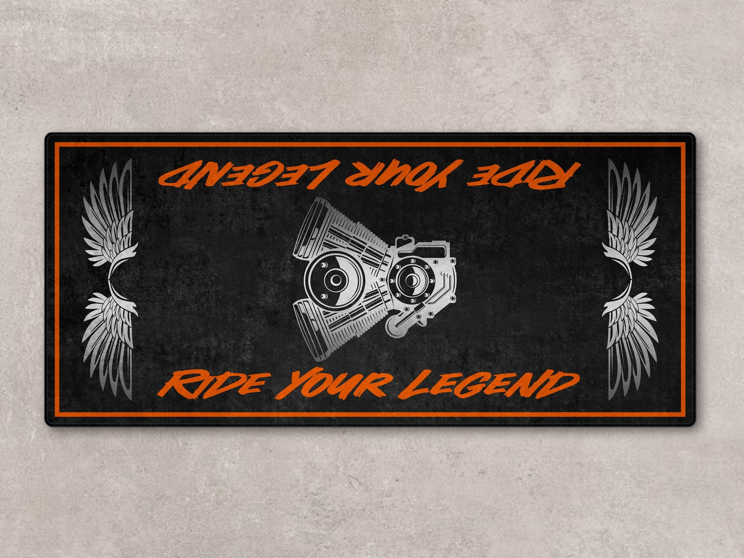 MPM Motorcycle Mat for Cruiser Motorcycle "Ride Your Legend" - MM7303