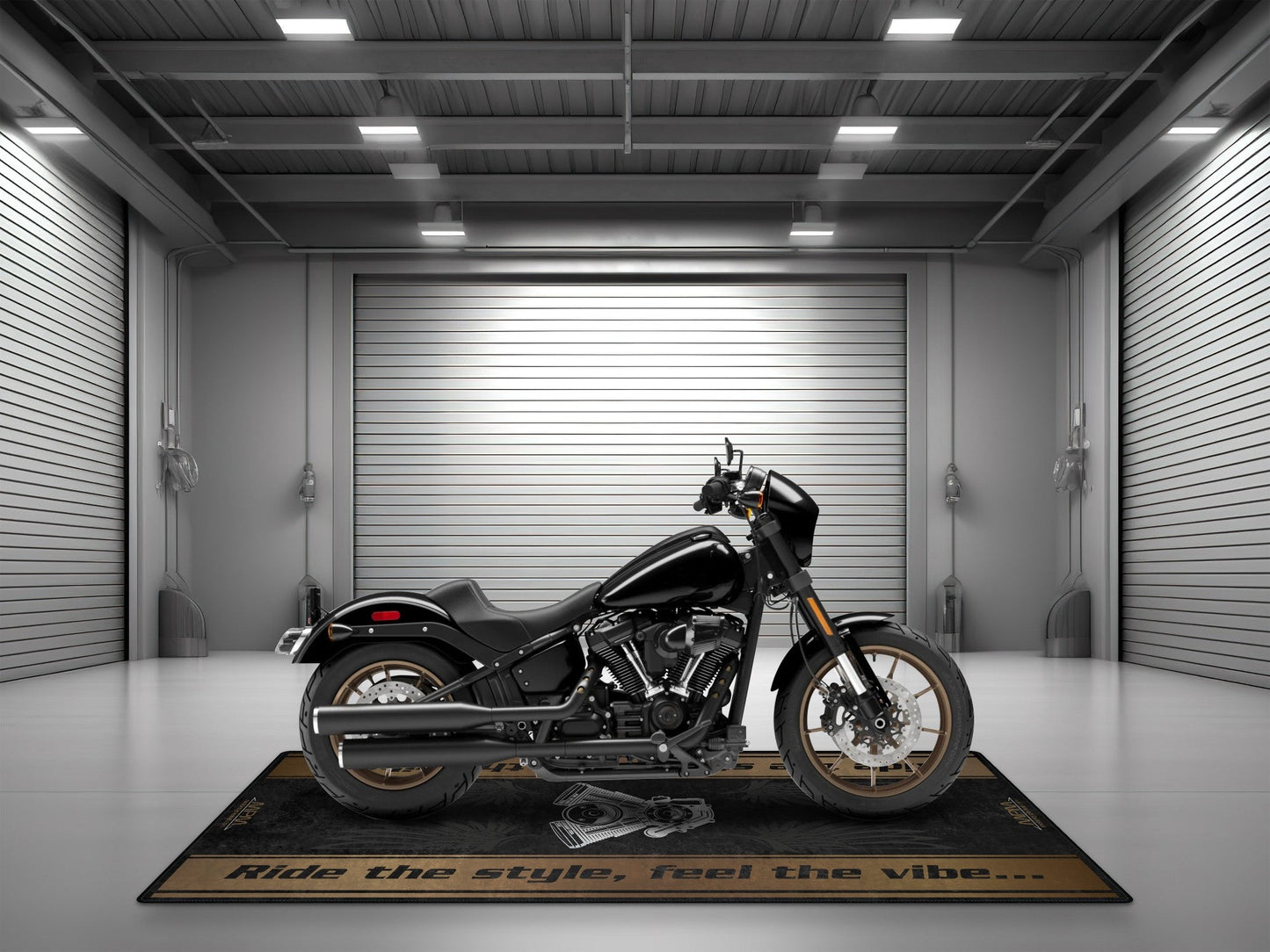 MPM Motorcycle Mat for Cruiser Motorcycle "Ride The Style, Feel The Vibe" - MM7306