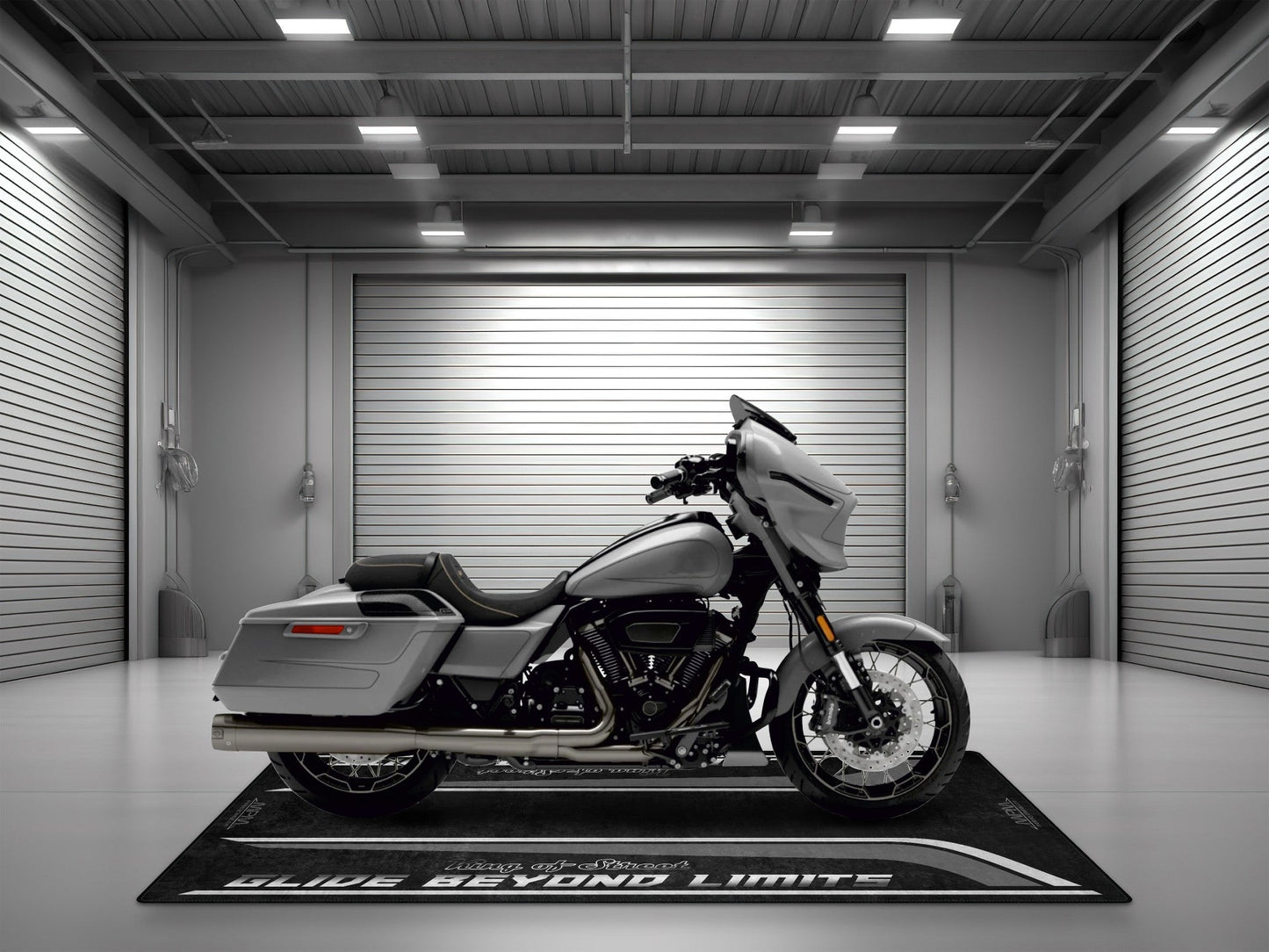 MPM Motorcycle Mat for Cruiser Motorcycle "Glide Beyond Limits - King of Street" - MM7349