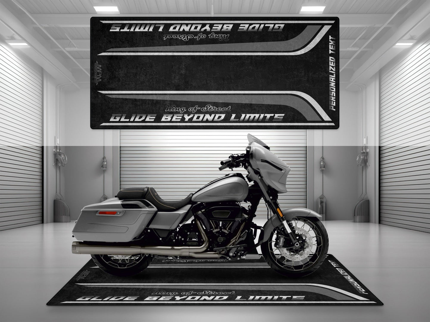 MPM Motorcycle Mat for Cruiser Motorcycle "Glide Beyond Limits - King of Street" - MM7349