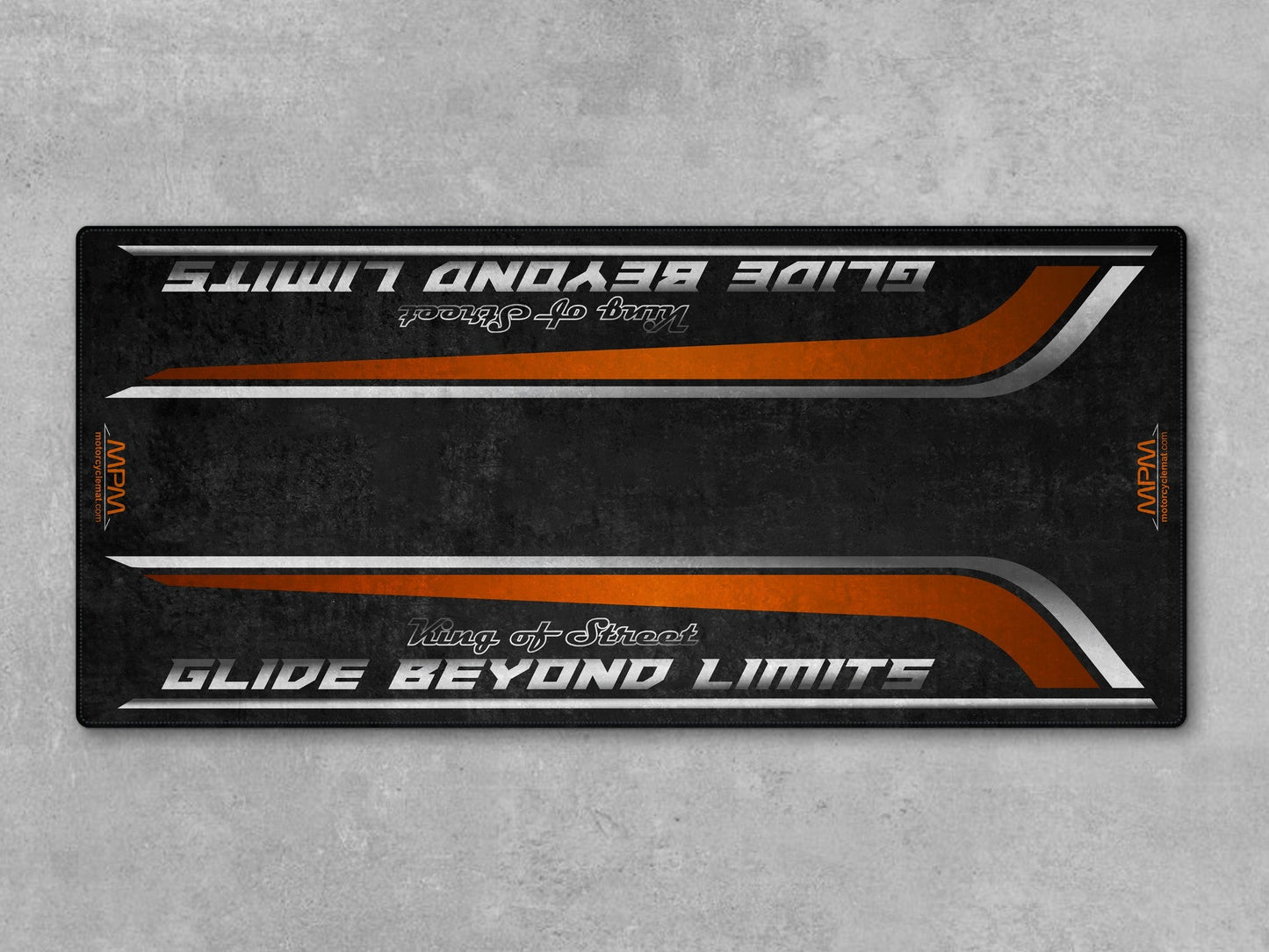 MPM Motorcycle Mat for Cruiser Motorcycle "Glide Beyond Limits - King of Street" - MM7349