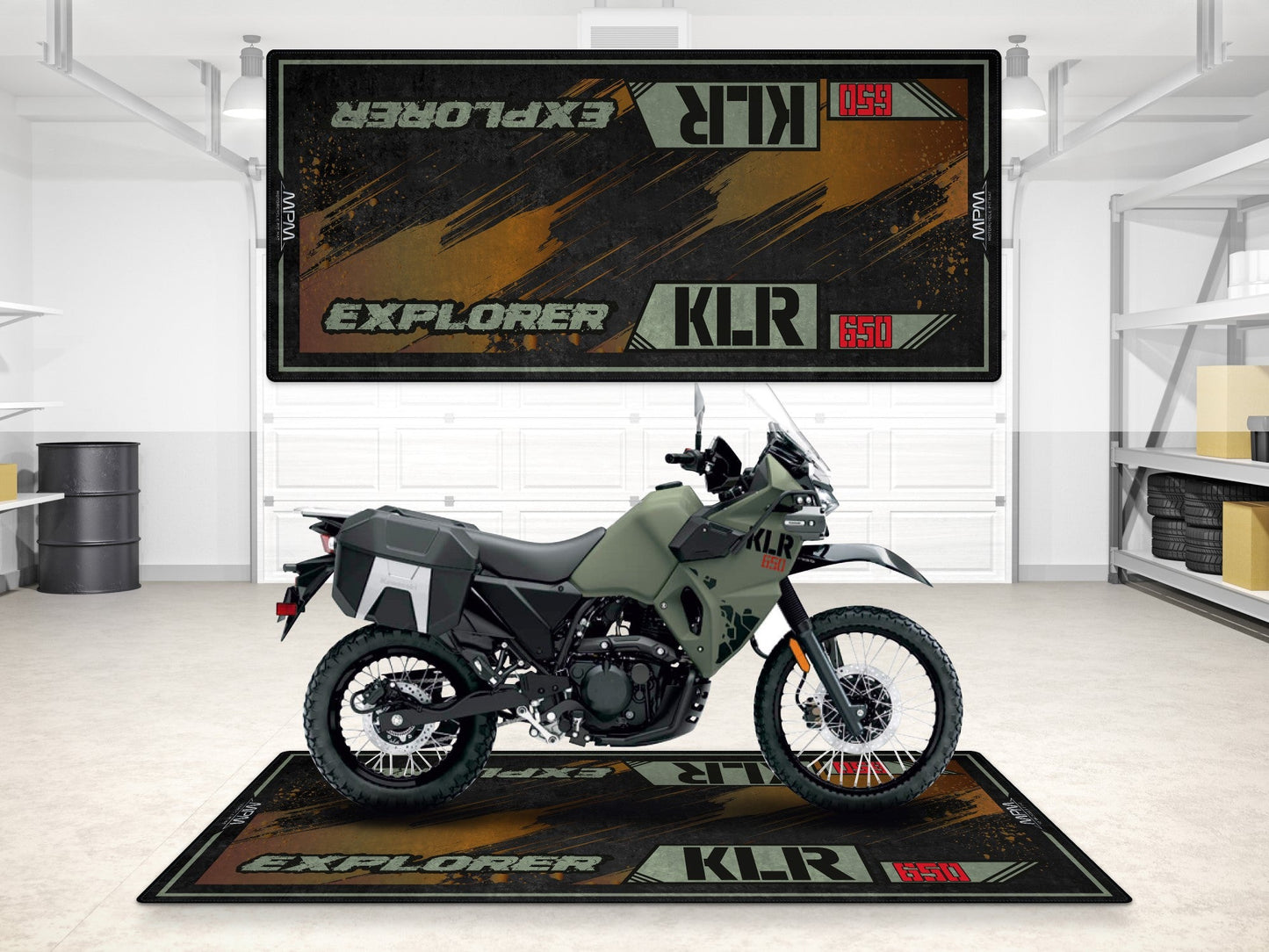 MPM Motorcycle Mat for Kawasaki KLR 650 - MM7431