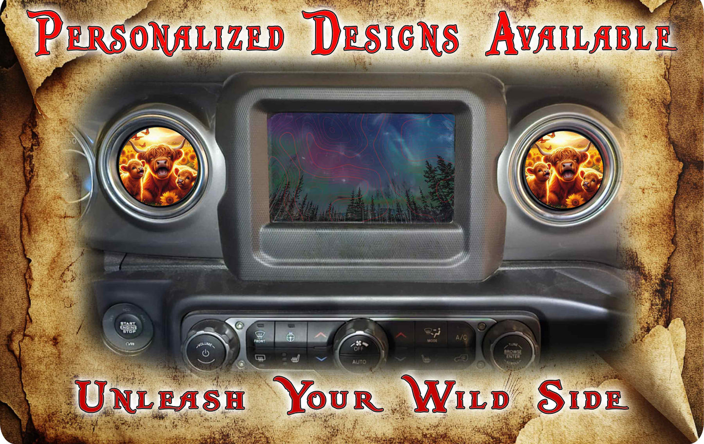 Steering wheel decal baby highland cow 233