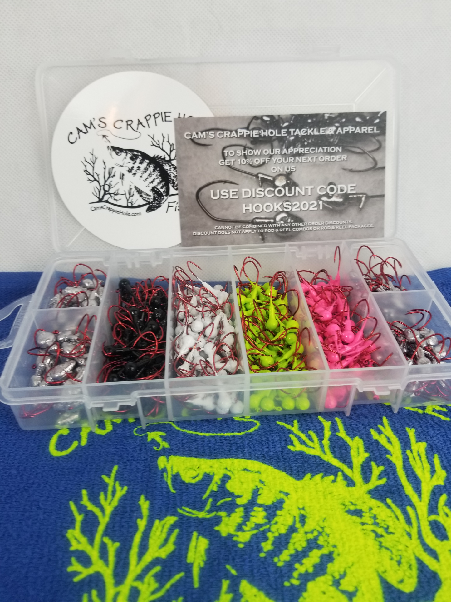 Cam's 120pc. Hand Painted 1/16 #2 Red "Nasty Bend Hooks" Jighead Assortment Kit