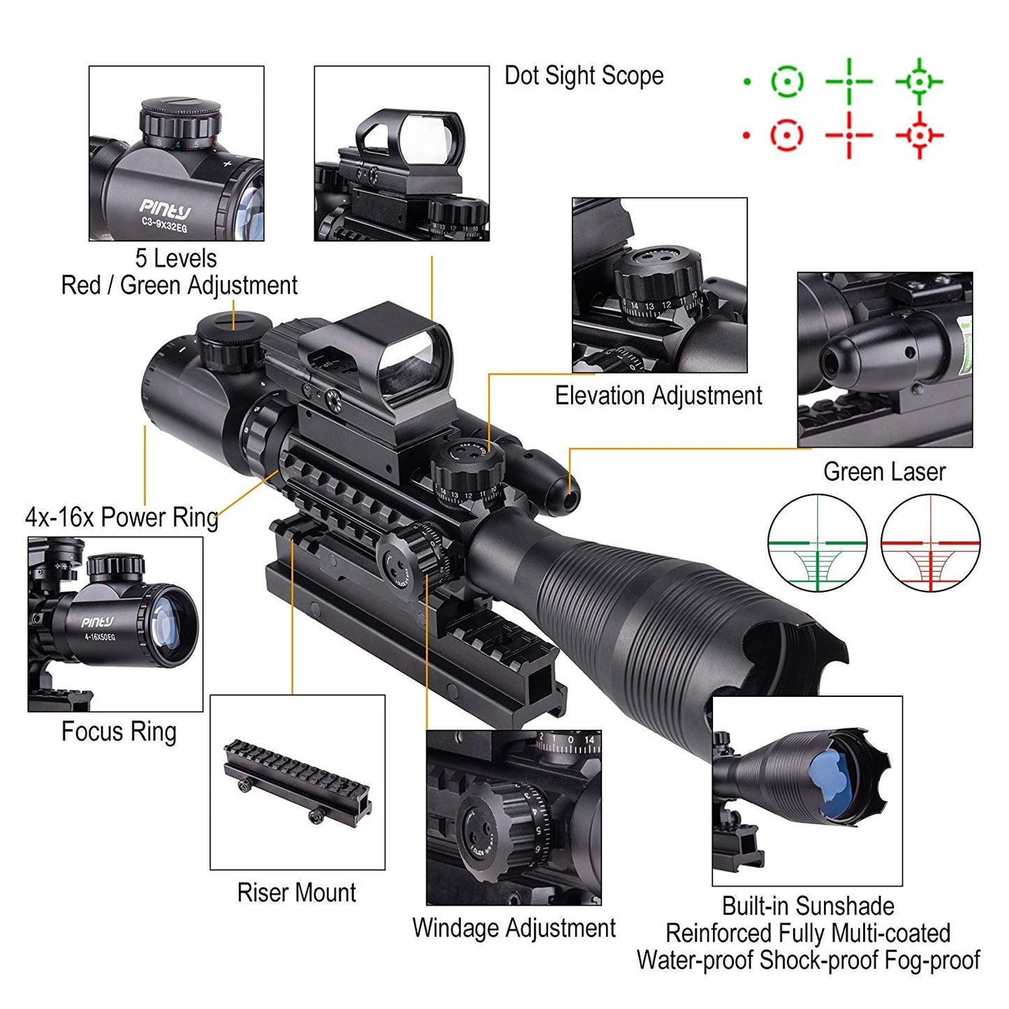 Pity Nova 4-16x50mm Rifle Scope Combo