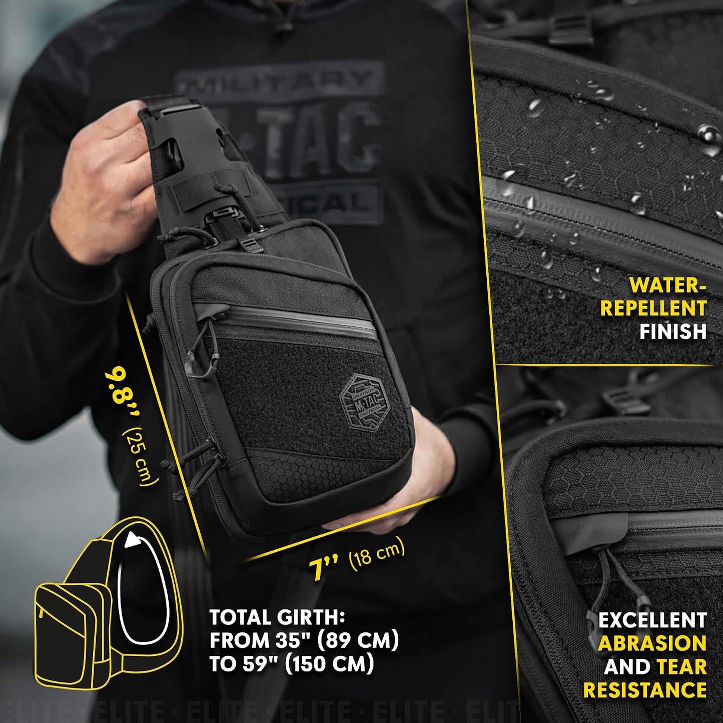 M-Tac Sling Pistol Bag Hex with Loop Panel