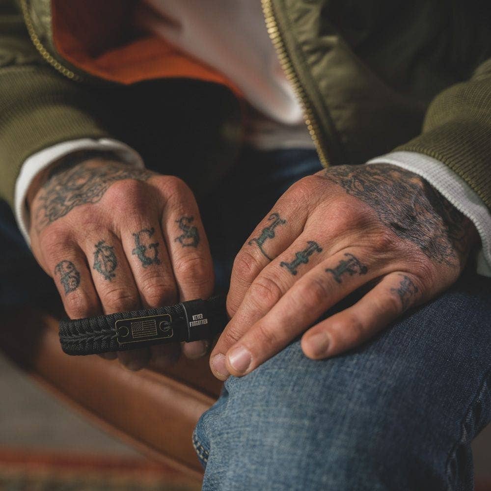Never Forgotten Black Paracord Bracelet: Helps Pair Veterans With A Service Dog Or Shelter Dog -Faire