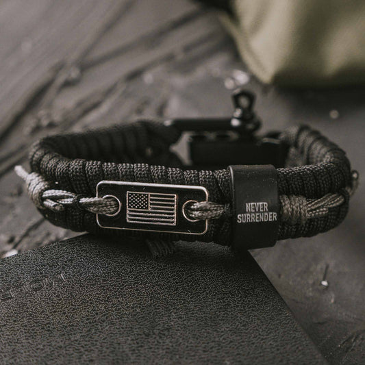The Hero Company- Never Surrender Barbed Wire Paracord Bracelet: Helps Pair Veterans With A Service Dog Or Shelter Dog