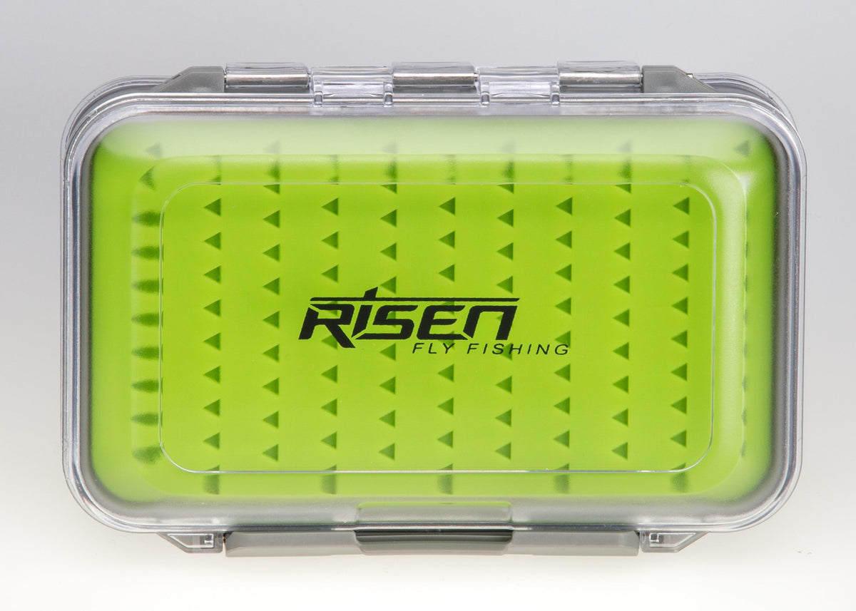 Waterproof fly boxes with green silicone insert