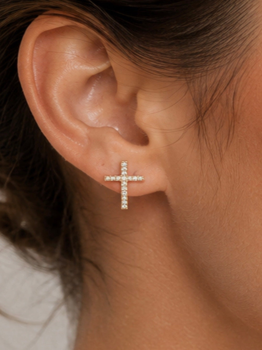 COVENANT CROSS CUBIC ZIRCONIA EARRINGS-PRESALE