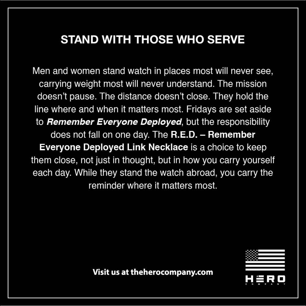 R.E.D. Remember Everyone Deployed Silver Necklace -Faire
