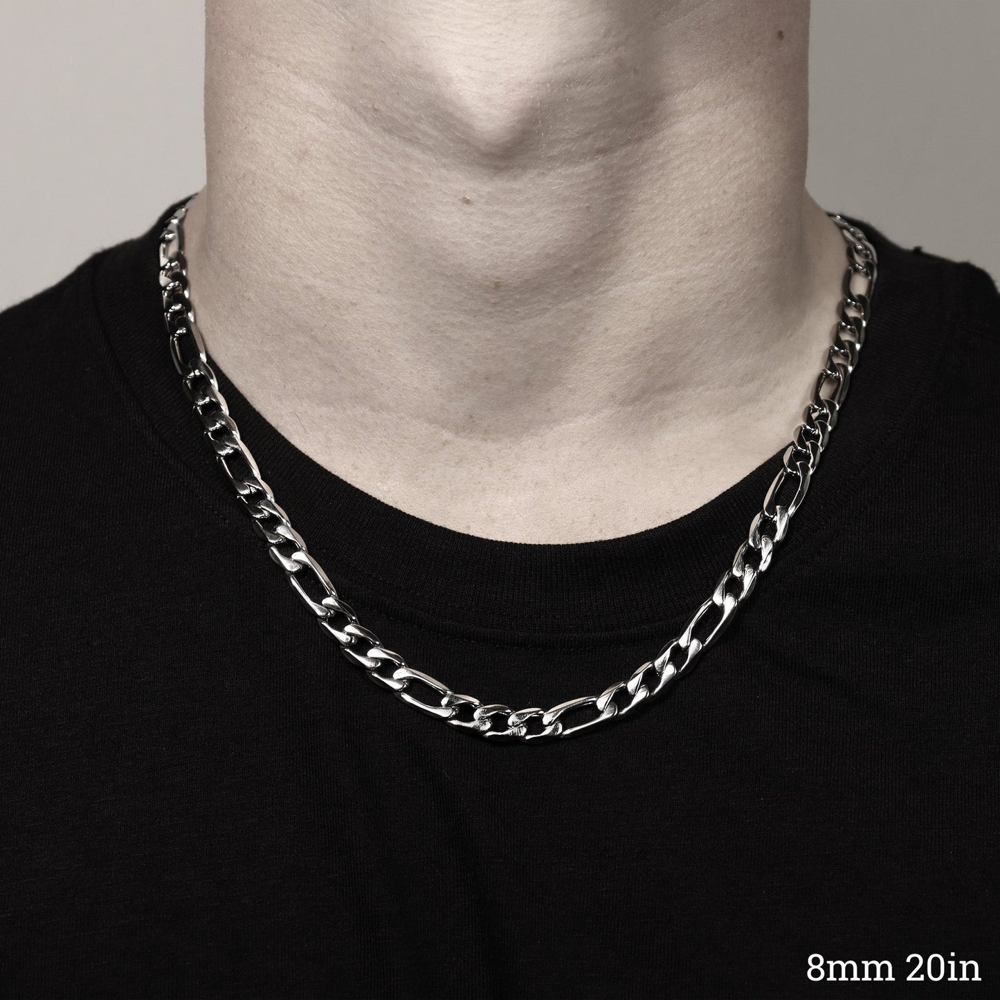 Stainless Steel Figaro Chain Necklace