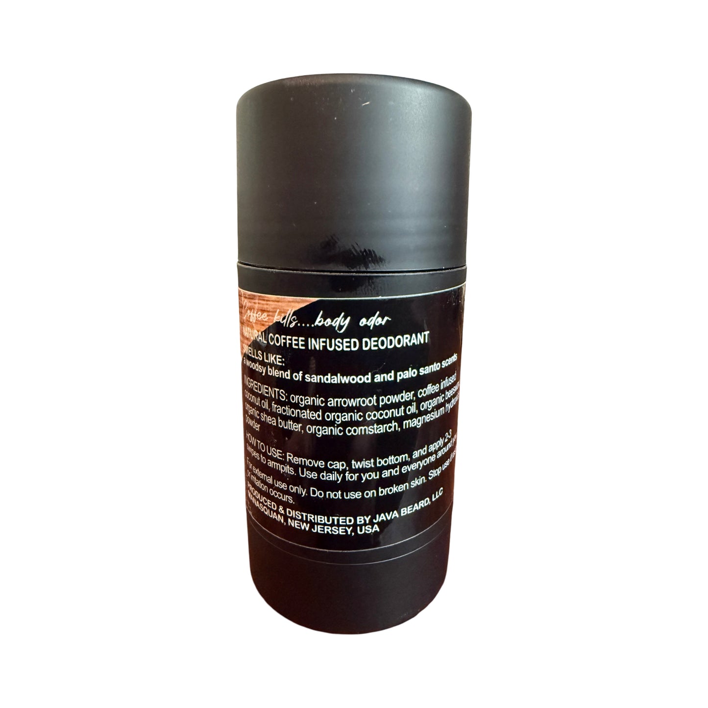 Palo Santo + Sandalwood Coffee-Infused Natural Deodorant – Rustic & Woodsy