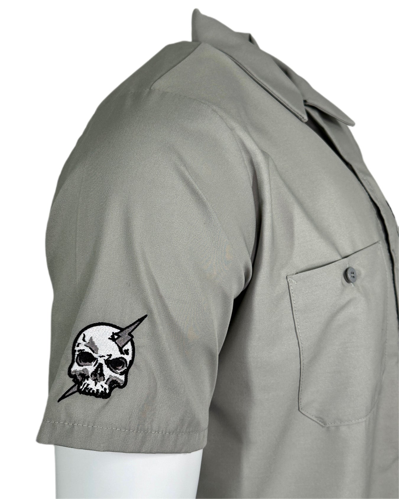 Closeout - Embroidered Shop Shirt - Men's Warm Gray Electric Head