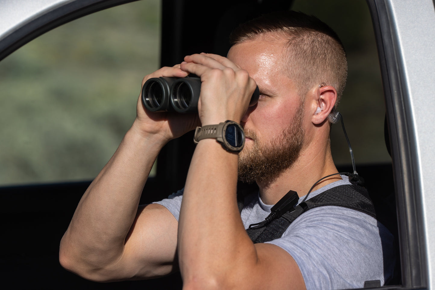 Velcro Tactical Mic & Earpiece Braided Fiber Kit w/ Quick Disconnect (Hirose) - Harris/Tait TP3000/7110/7100/8000/9000 Series