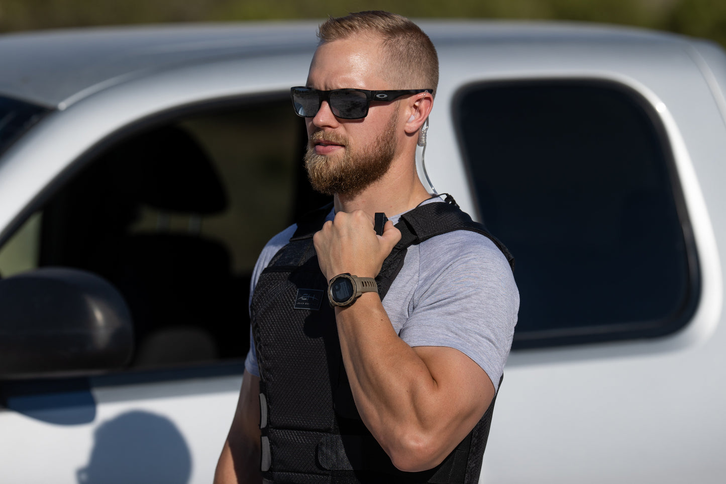 Tactical Mic & Earpiece Braided Fiber Kit w/ Quick Disconnect (Hirose) Connector - Harris & M/A-Com 700P/Pi, 710P, P5100 / P7100 / P7200 Series & More