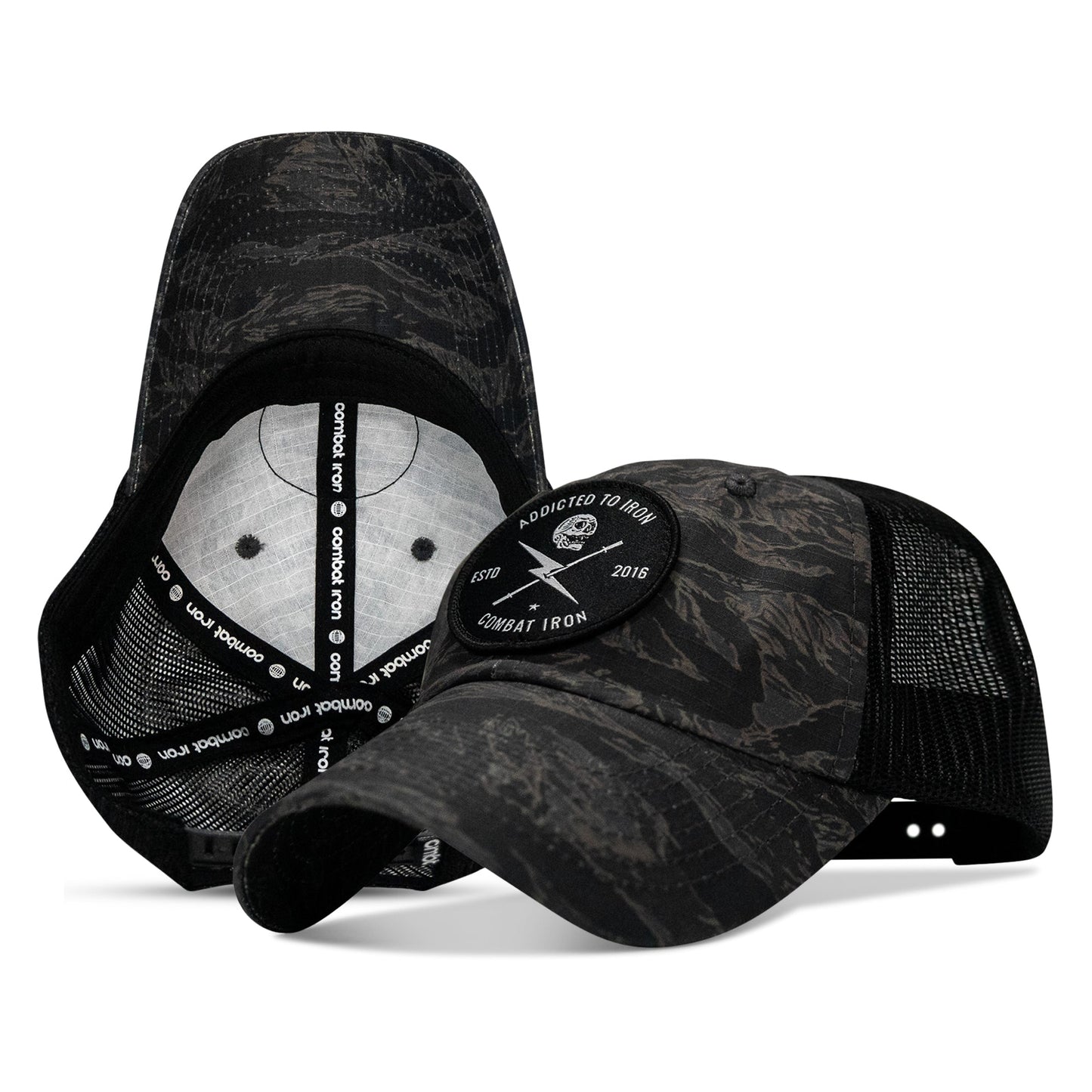 Addicted To Iron Patch Tactical Ripstop Mesh Snapback Hat