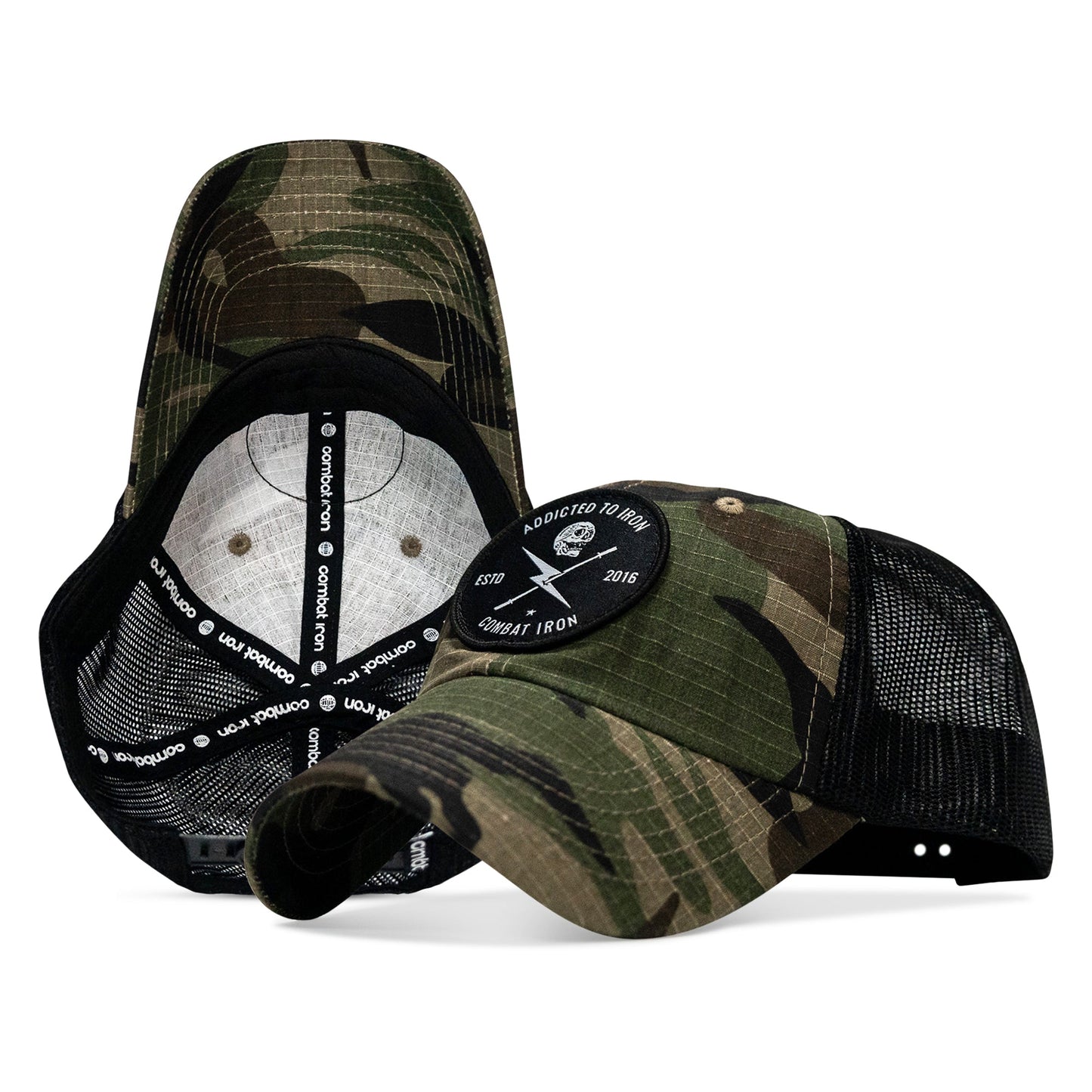 Addicted To Iron Patch Tactical Ripstop Mesh Snapback Hat
