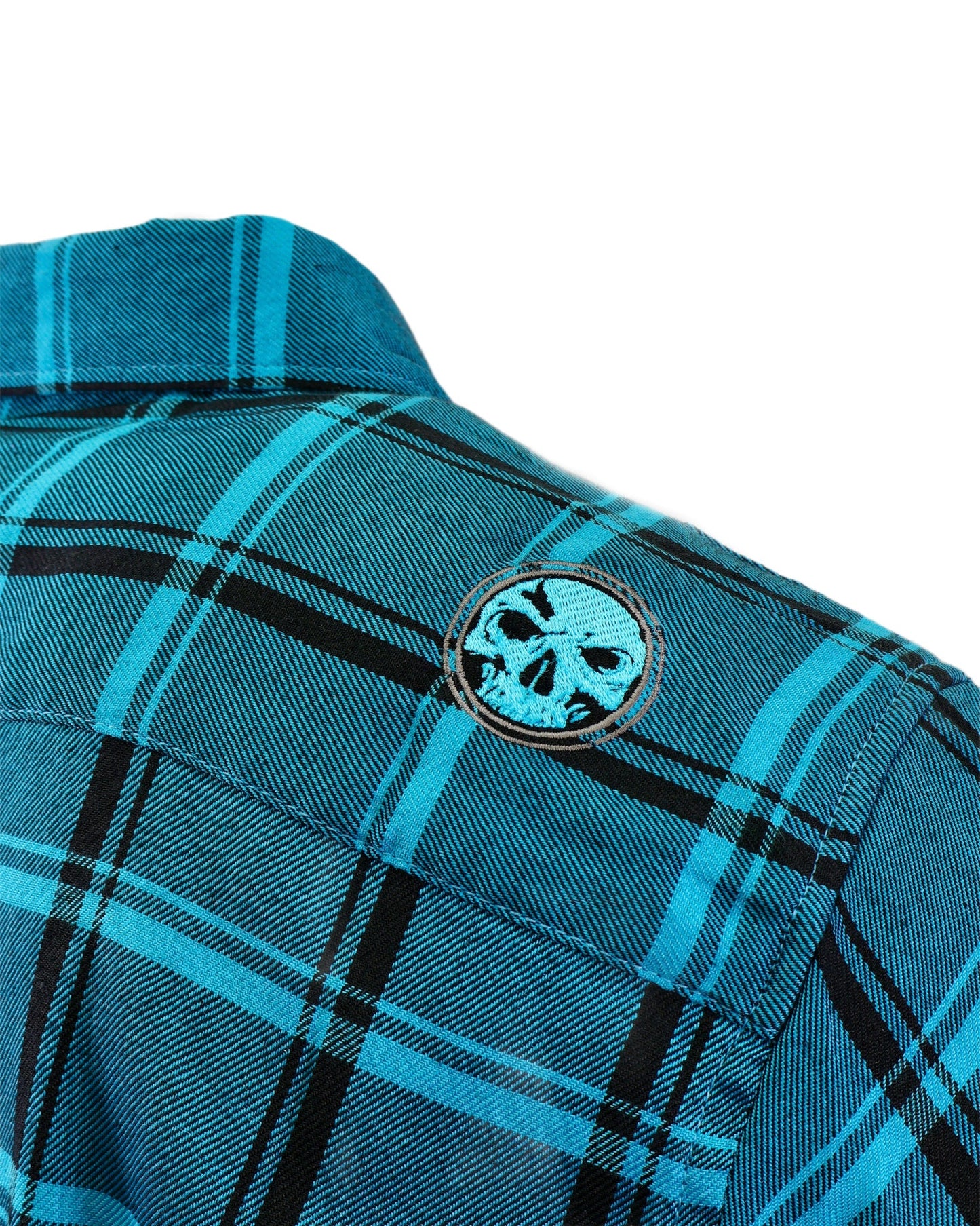 The "Survivor" Teal Flannel (Hidden Snap Collars)