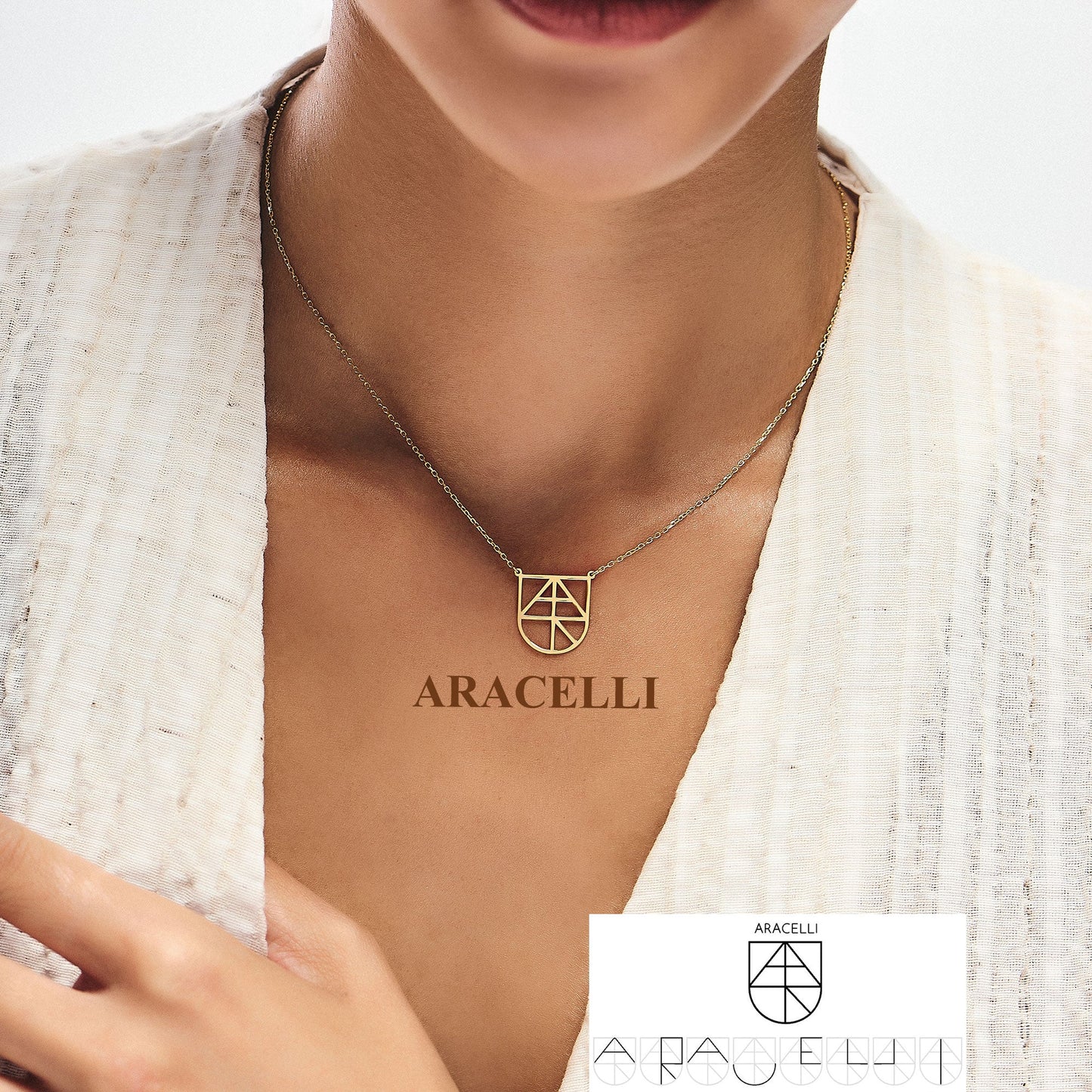 Unique Womens Style Mary Name Logo Necklace - White Gold