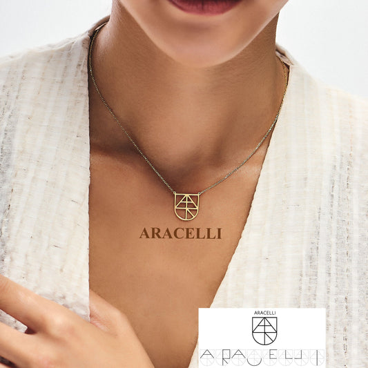 Unique Womens Style Mary Name Logo Necklace - White Gold