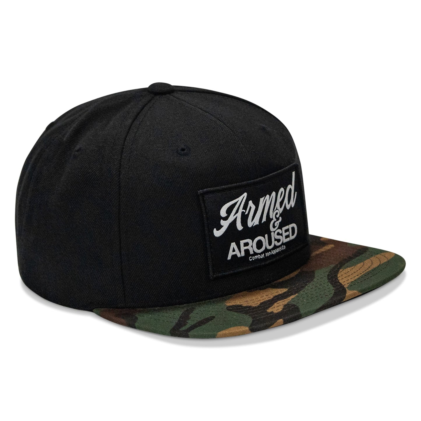 Armed & Aroused Patch Flatbill Snapback Hat