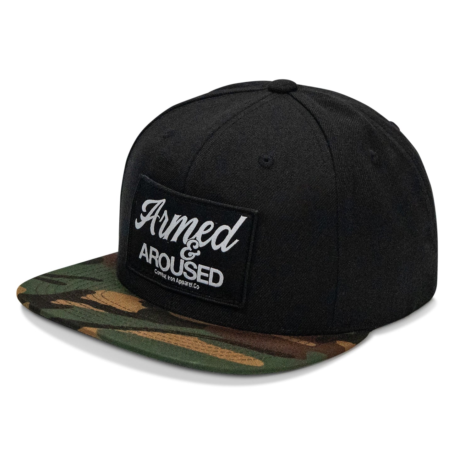 Armed & Aroused Patch Flatbill Snapback Hat