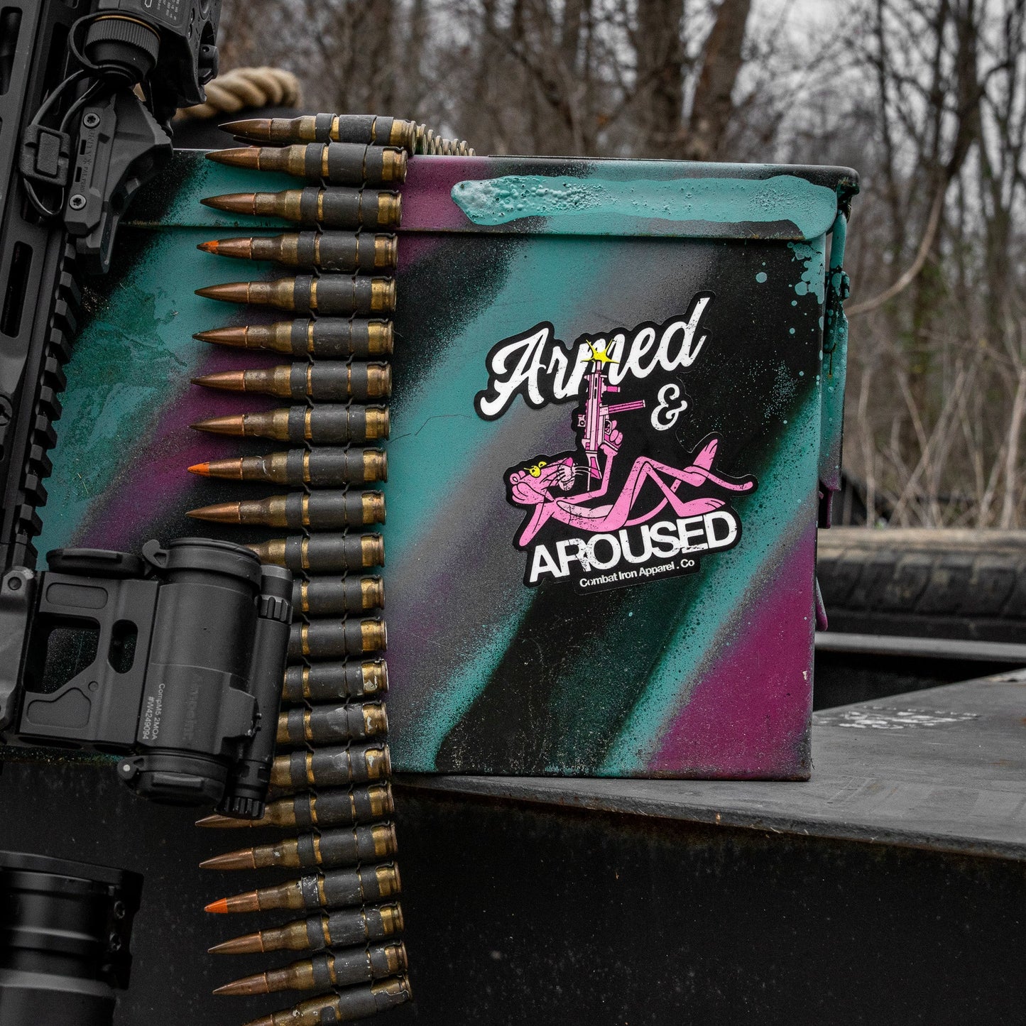 Armed & Aroused Panther Decal