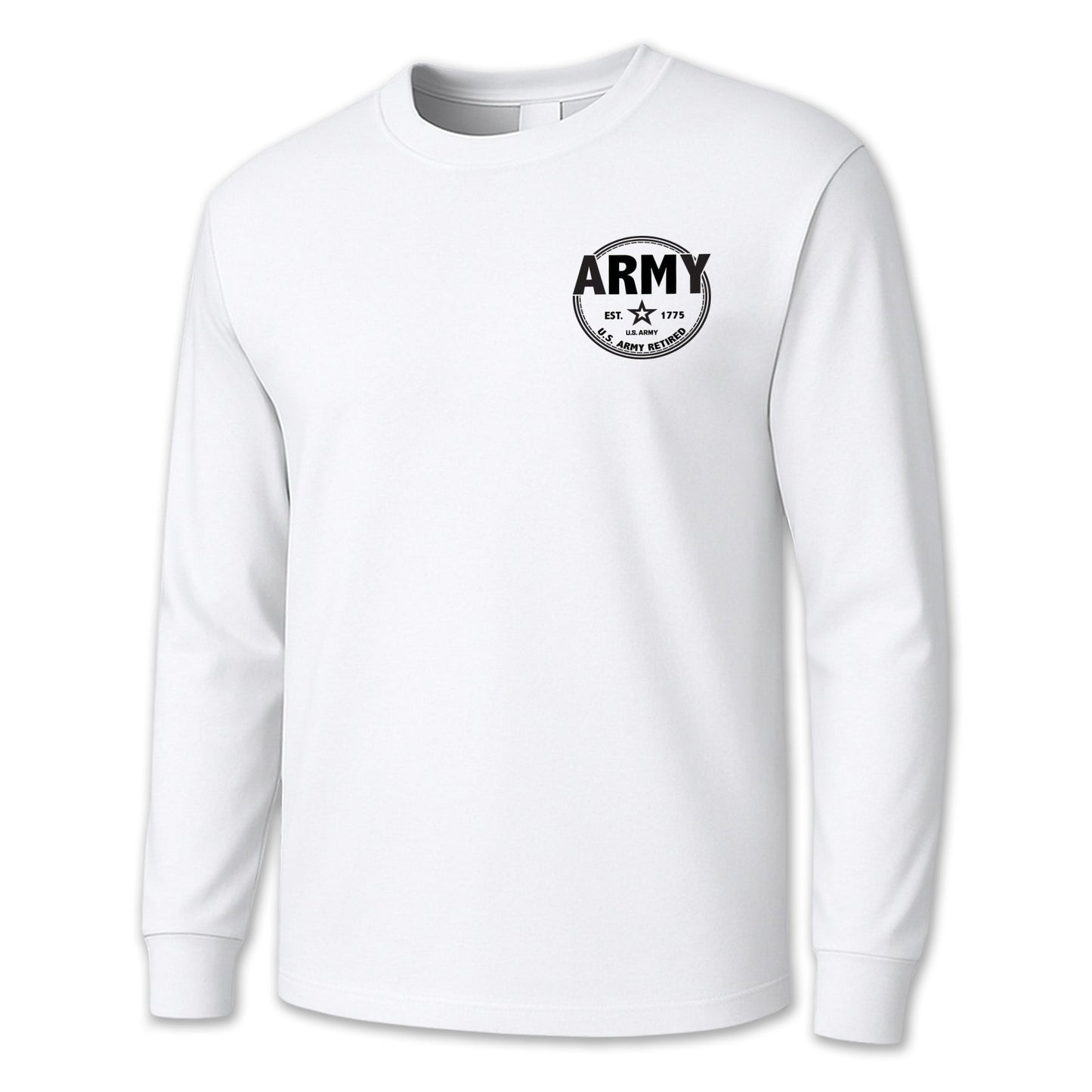 Army Retired Left Chest Long Sleeve T-Shirt