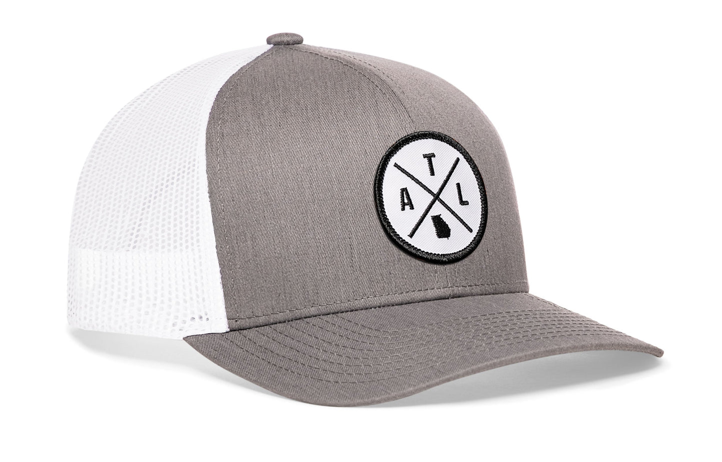 Atlanta Trucker Hat  |  Gray-White ATL X Snapback