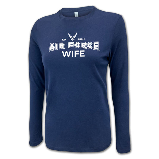 Air Force Wife Women's Long Sleeve T-Shirt (Navy)