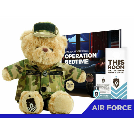 Airman Sleeptight - Air Force Teddy Bear with Storybook & Sleep System