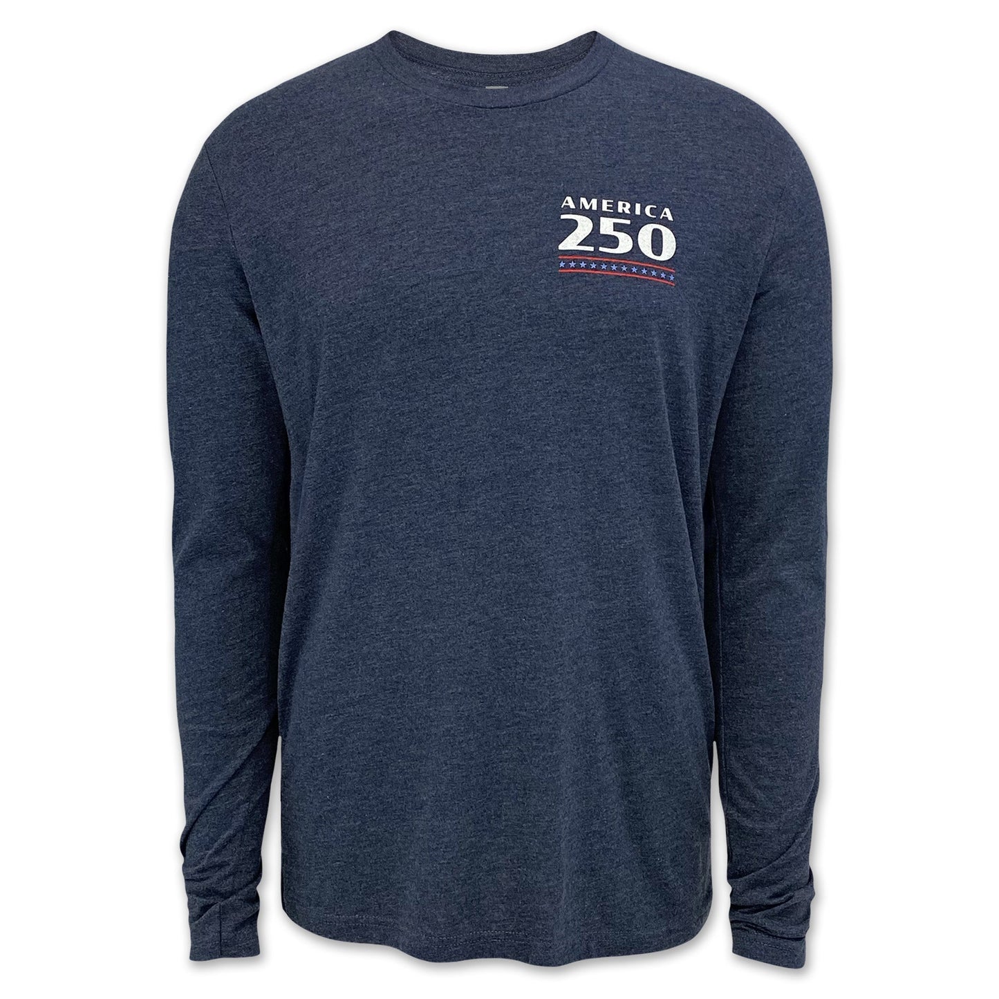 America's 250th Years of Freedom Flag Long Sleeve T-Shirt (Vintage Navy)