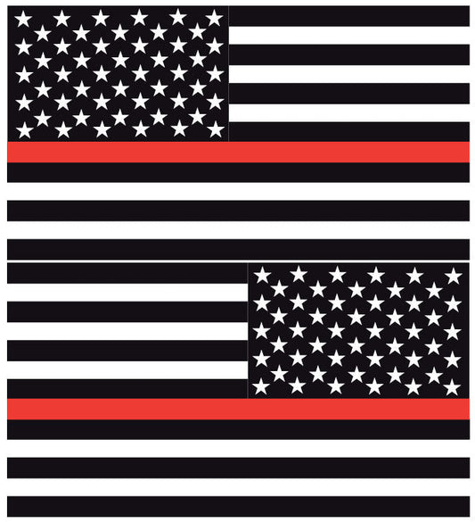 THIN RED LINE AMERICAN FLAGS REFLECTIVE HELMET DECAL