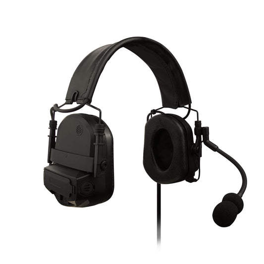 PolTact V2 Tactical STEREO DUAL COMMS Headset w/ Active Hearing Protection - Headset Only - Single Downlead: 4 Pole or 5 Pole Stereo