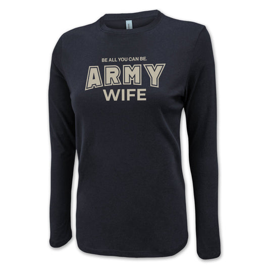 Army Wife Women's Long Sleeve T-Shirt (Black)