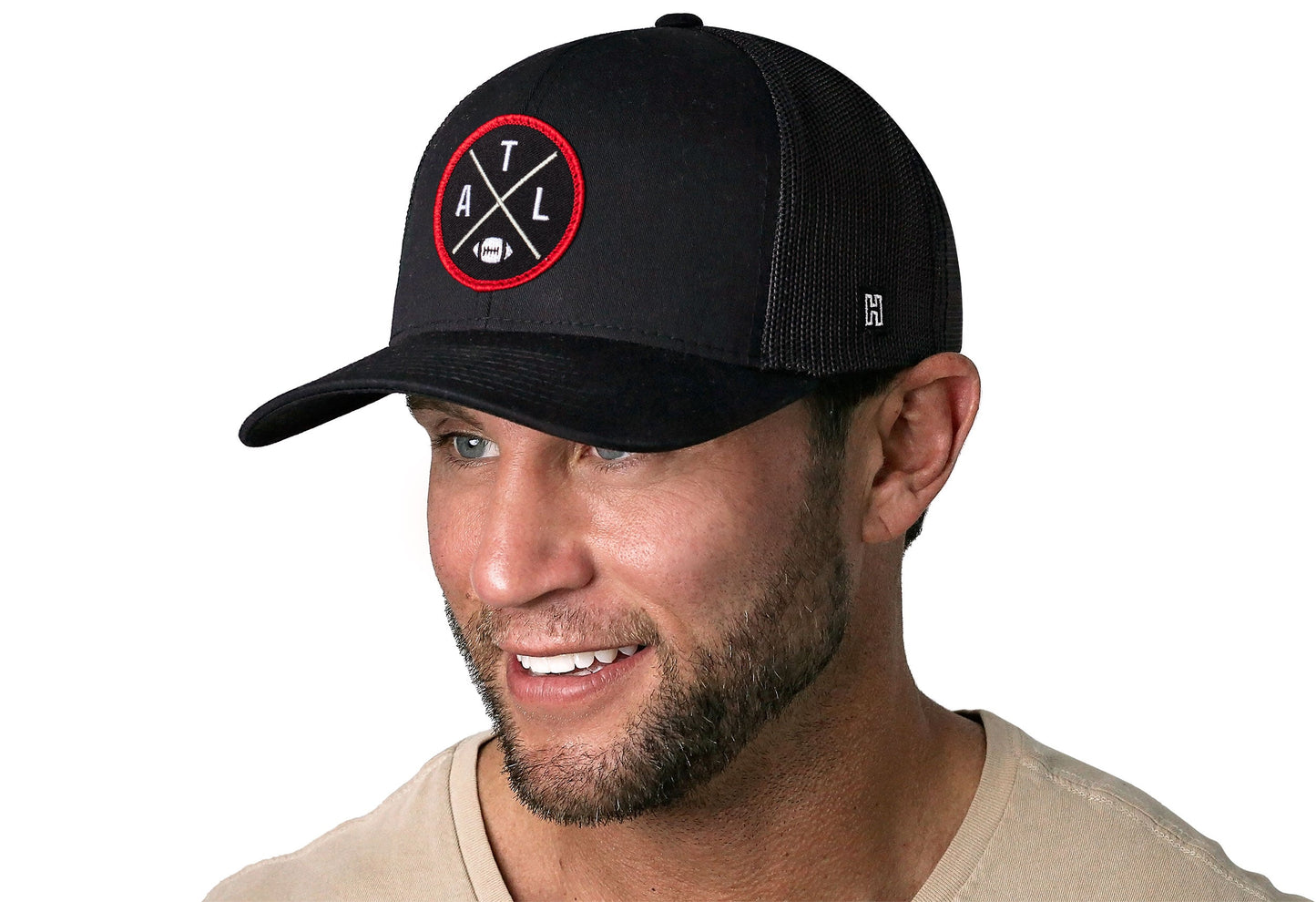 Atlanta Trucker Hat  |  Black ATL X Football Snapback